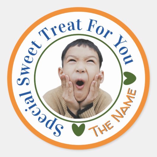 特別なスイートトリート - あなたのためのオレンジの写真 ラウンドシール (正面)