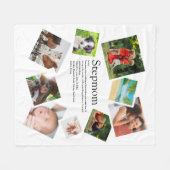 特別なステップママへの想い出の写真9枚のデコレ―ション フリースブランケット (正面(横))