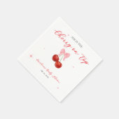 特別なチェリーオントップのベビーシャワー スタンダードカクテルナプキン (角)