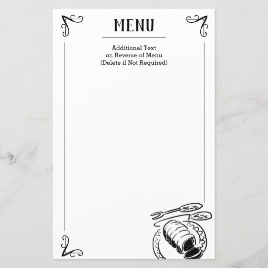 特別なディナーメニューとイメージ (裏面)