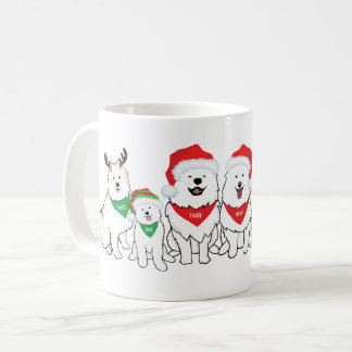 特別なデザインのサモエドのアルスランのイラストが特徴 コーヒーマグカップ