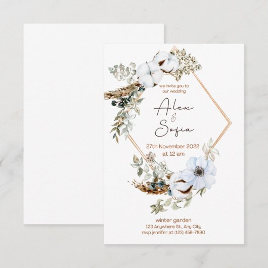 特別なデザイン 招待状 (正面/裏面)