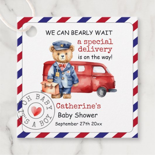 特別なデリバリーの赤ちゃんシャワーを待つことができる フェイバータグ (正面)