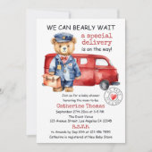 特別なデリバリーの赤ちゃんシャワーを待つことができる 招待状 (正面)