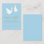 特別なデリバリーストークおむつラッフルベビーシャワー エンクロージャーカード (正面/裏面)