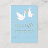 特別なデリバリーストークおむつラッフルベビーシャワー エンクロージャーカード (正面)