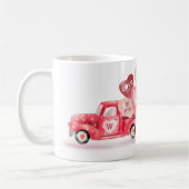 特別なデリバリーバレンタインハート水色トラック コーヒーマグカップ (左)