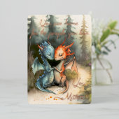 特別なドラゴンのラブカード、銅箔で装飾 箔シーズンカード (立ち正面)