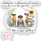 特別なニーズのある子どもたちを促進するステッカー シール (正面)