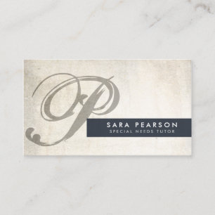 特別なニーズTutor グランジ Monogram BusinessCard 名刺