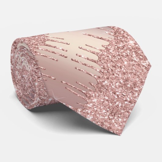 特別なネックタイ – バラ金ゴールド赤面グリッタードリップ ネクタイ (ロール)