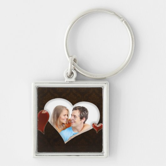 特別なハートの写真テンプレートKeychain キーホルダー (正面)