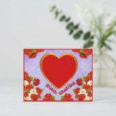 特別なバレンタイン、バラ、フレーム追加の写真 シーズンポストカード (スタンド正面)