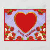 特別なバレンタイン、バラ、フレーム追加の写真 シーズンポストカード (正面)