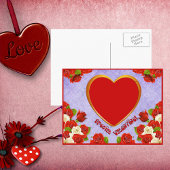 特別なバレンタイン、バラ、フレーム追加の写真 シーズンポストカード