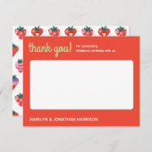 特別なバースデー ストロベリー サプライズ サンキューカード (正面/裏面)