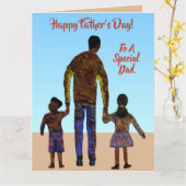 特別なパパへ アフリカ系アメリカ人の父の日 カード (黄色い花)