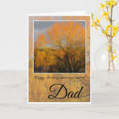 特別なパパ誕生日、サンキス冬の木。 カード (黄色い花)