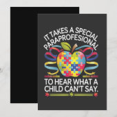 特別なパラプロフェッショナルがいるからこそ、 自閉症 サンキューカード (正面/裏面)