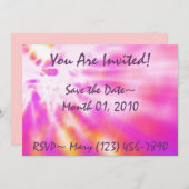 特別なピンクのタイによって染められる招待状 招待状 (正面/裏面)