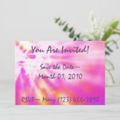 特別なピンクのタイダイ招待状 招待状 (スタンド正面)
