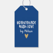 特別なブルーの手作り愛のハート ギフトタグ (裏面)