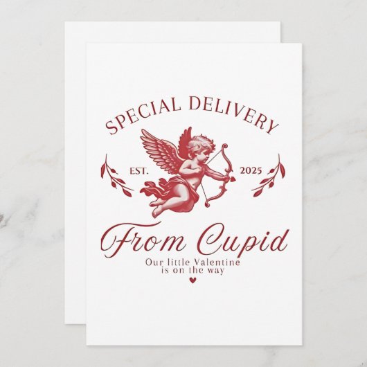 特別なプレゼント:キューピッドバレンタイン妊娠中のママ シーズンカード (正面/裏面)