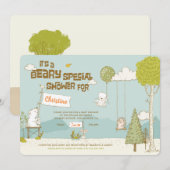 特別なベアベイビーシャワーのご招待 招待状 (正面/裏面)
