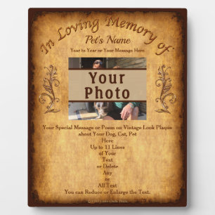 特別なペットのメモリアルギフト プレート, 写真, メッセージ フォトプラーク