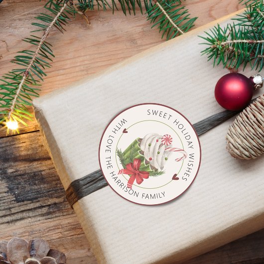 特別なホリデーカップケーキのパーソナライズ商品 ラウンドシール