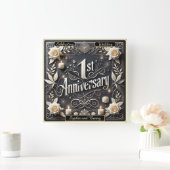 特別なマイルス祝トーンの最初の記念日 スクエア壁時計 (ホーム)