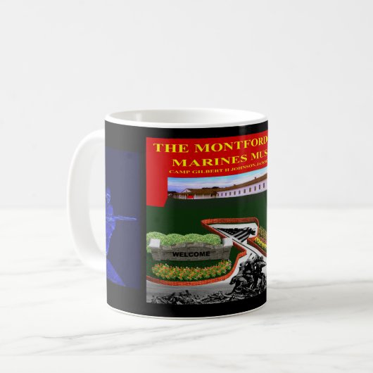 特別なマグ博物館は黒い海兵隊員家へ帰ります コーヒーマグカップ (正面左)