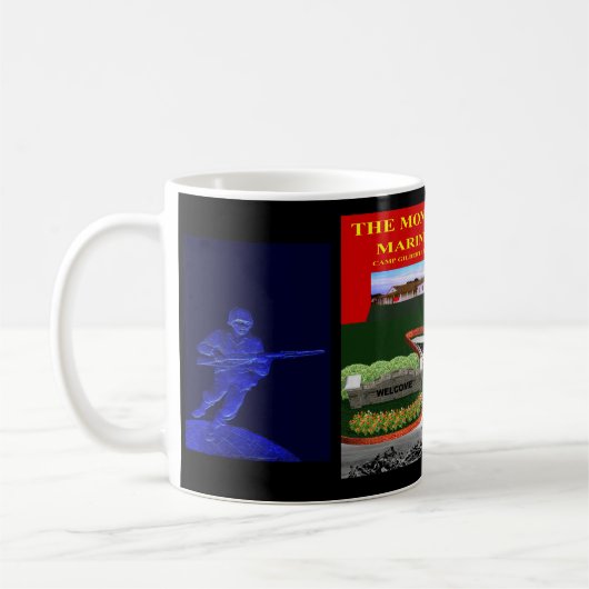 特別なマグ博物館は黒い海兵隊員家へ帰ります コーヒーマグカップ (左)