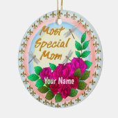 特別なママバラ名前をカスタムする セラミックオーナメント (左)