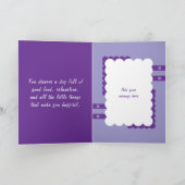 特別なママ写真パープル誕生日のために カード (内部)