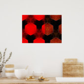 特別なモダン抽象芸術ポスター – 赤い四角 ポスター (キッチン)