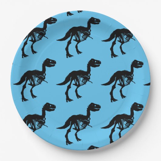 特別なユニーク恐竜の骨格パーティープレート ペーパープレート (正面)