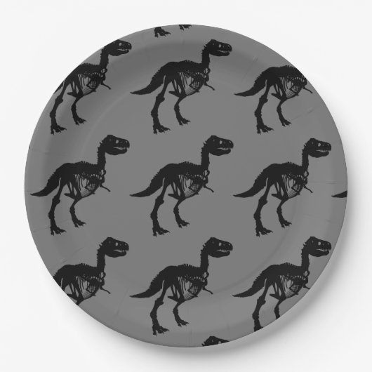 特別なユニーク恐竜の骨格パーティープレート ペーパープレート (正面)