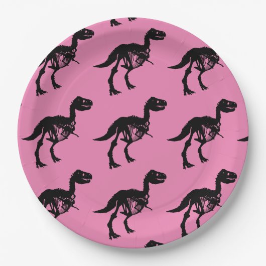 特別なユニーク恐竜の骨格パーティープレート ペーパープレート (正面)