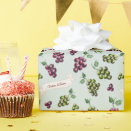 特別なワインブドウ セージ 水彩画 ラッピングペーパー