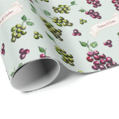 特別なワインブドウ セージ 水彩画 ラッピングペーパー (ロールコーナー)