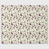 特別なワインブドウ ユニークな水彩画 エレガントで個性的 ラッピングペーパー (フラット)