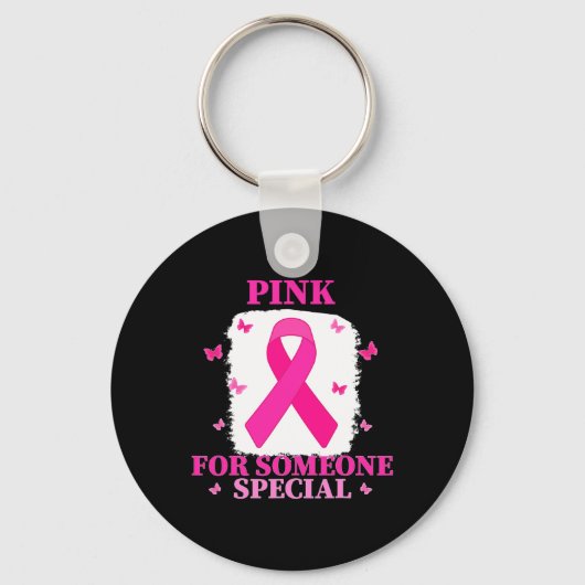 特別な乳がん世界の認可のためのピンク キーホルダー (正面)