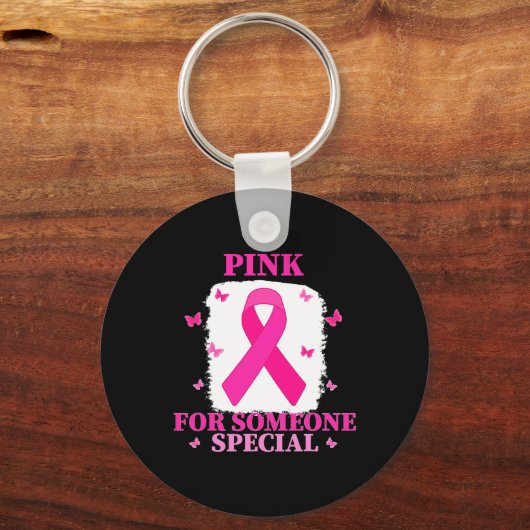特別な乳がん世界の認可のためのピンク キーホルダー (正面)