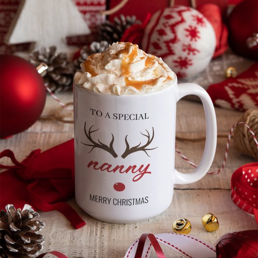 特別な乳母の陽気なクリスマスの鹿の角へ コーヒーマグカップ