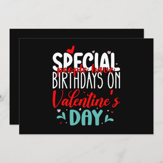 特別な人々はバレンタインデーに誕生日を迎える 招待状 (正面/裏面)