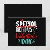 特別な人たちの誕生日はバレンタインデー ポストカード (正面/裏面)