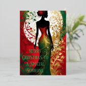 特別な人にクリスマスを祝う 箔シーズンカード (立ち正面)