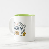 特別な人生　エレガントで　明るく　おめでとう（２つのトーンで） ツートーンマグカップ (正面左)