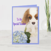 特別な先生へ 感謝の気持ちを伝えるわんこカード サンキューカード (正面)